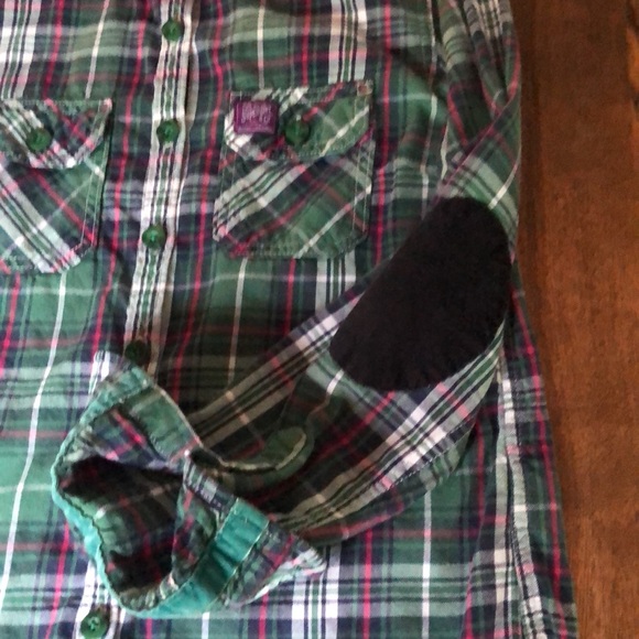 Superdry & Co ~ W’s Lumberjack Twill Green Plaid Button Down ~ Large - Picture 6 of 13